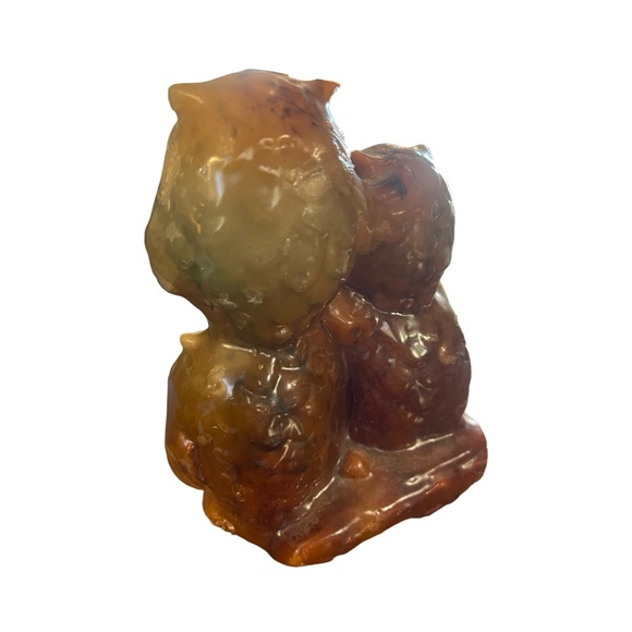 VTG Retro GROOVY 70s Avacodo/Orange Stacked Owl HALLOWEEN Wax Candle - Picture 6 of 9